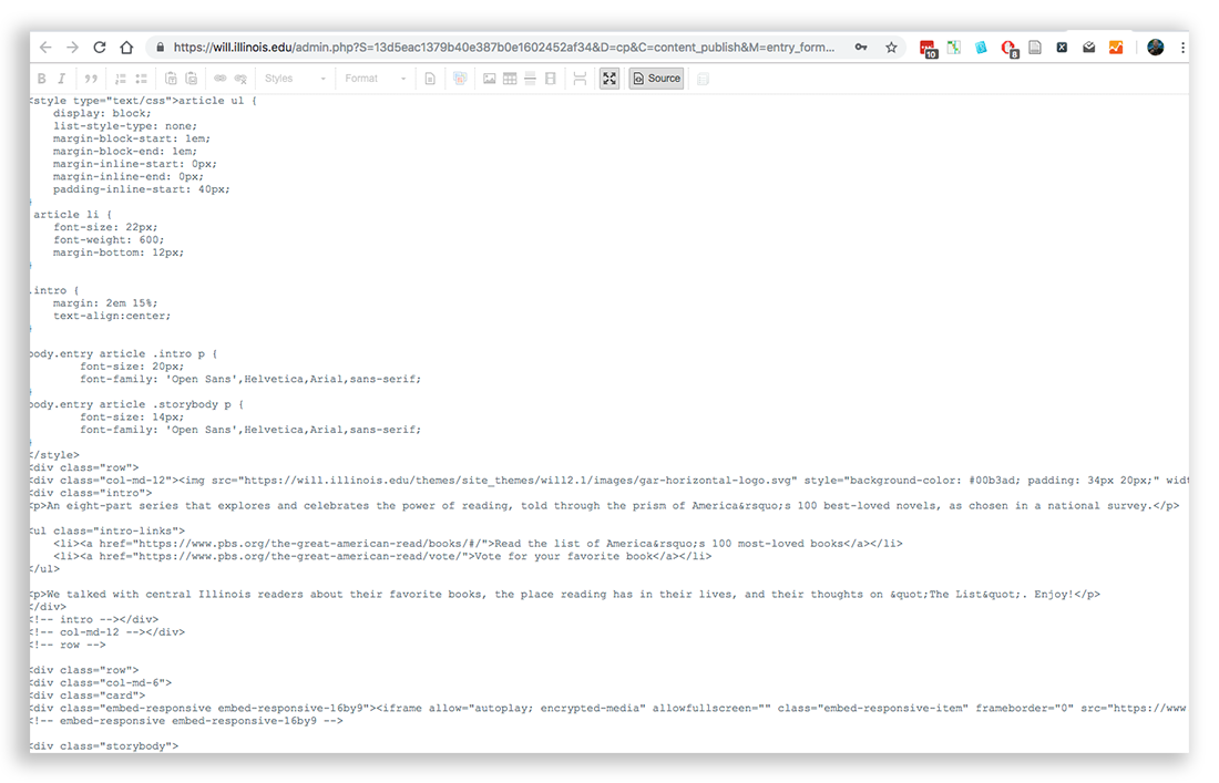 pages template dropwdown list