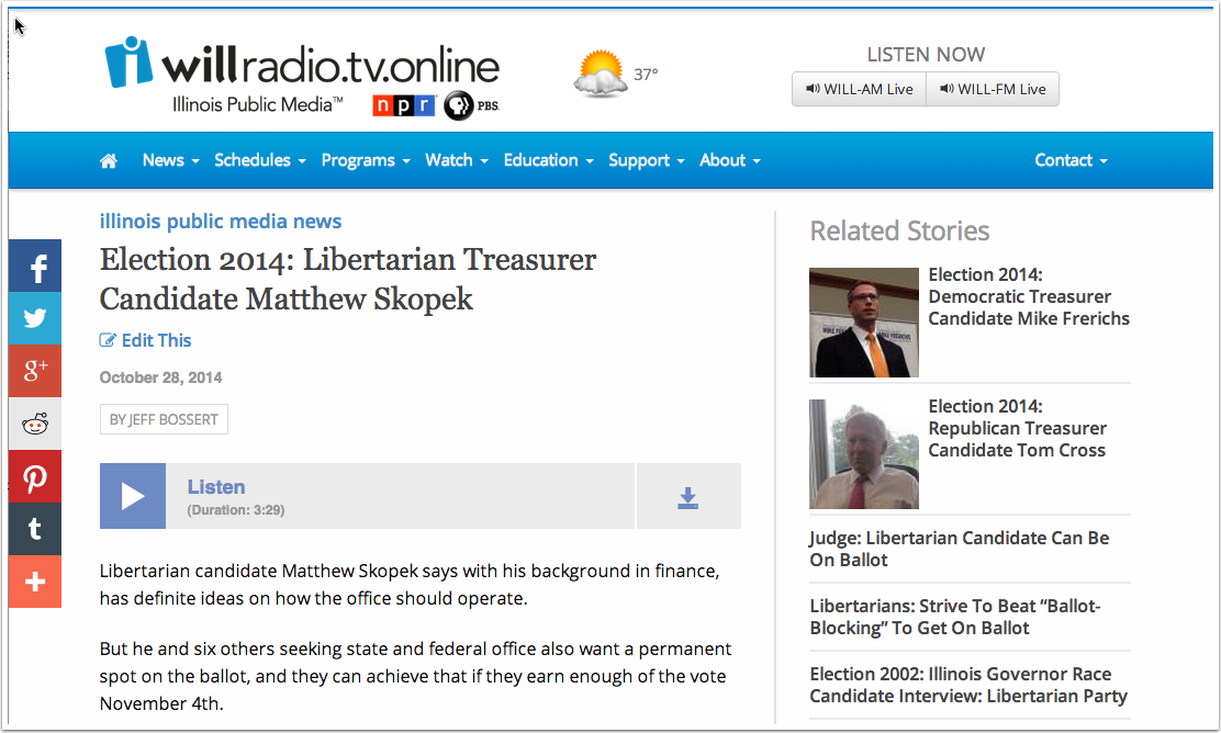 related stories on a News page