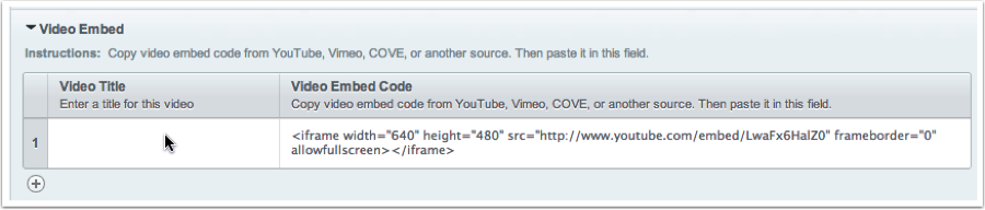 using the video field
